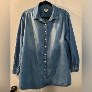 Style & Co. Indigo Denim button Top Size 2 X